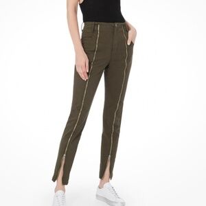 ALC Insane Edgy Full Zip Skinny Pant w: Button Waist Trim Sz 2 $595